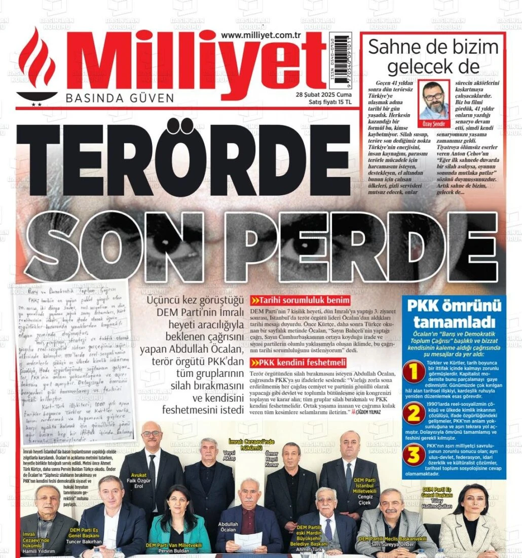 Milliyet's Ocalan news