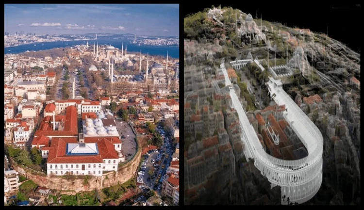 The historic Hippodrome of Constantinople in Istanbul, Türkiye, with the Obelisk of Theodosius standing tall.