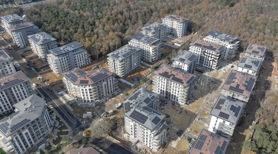 An aerial view of the luxury residential projec