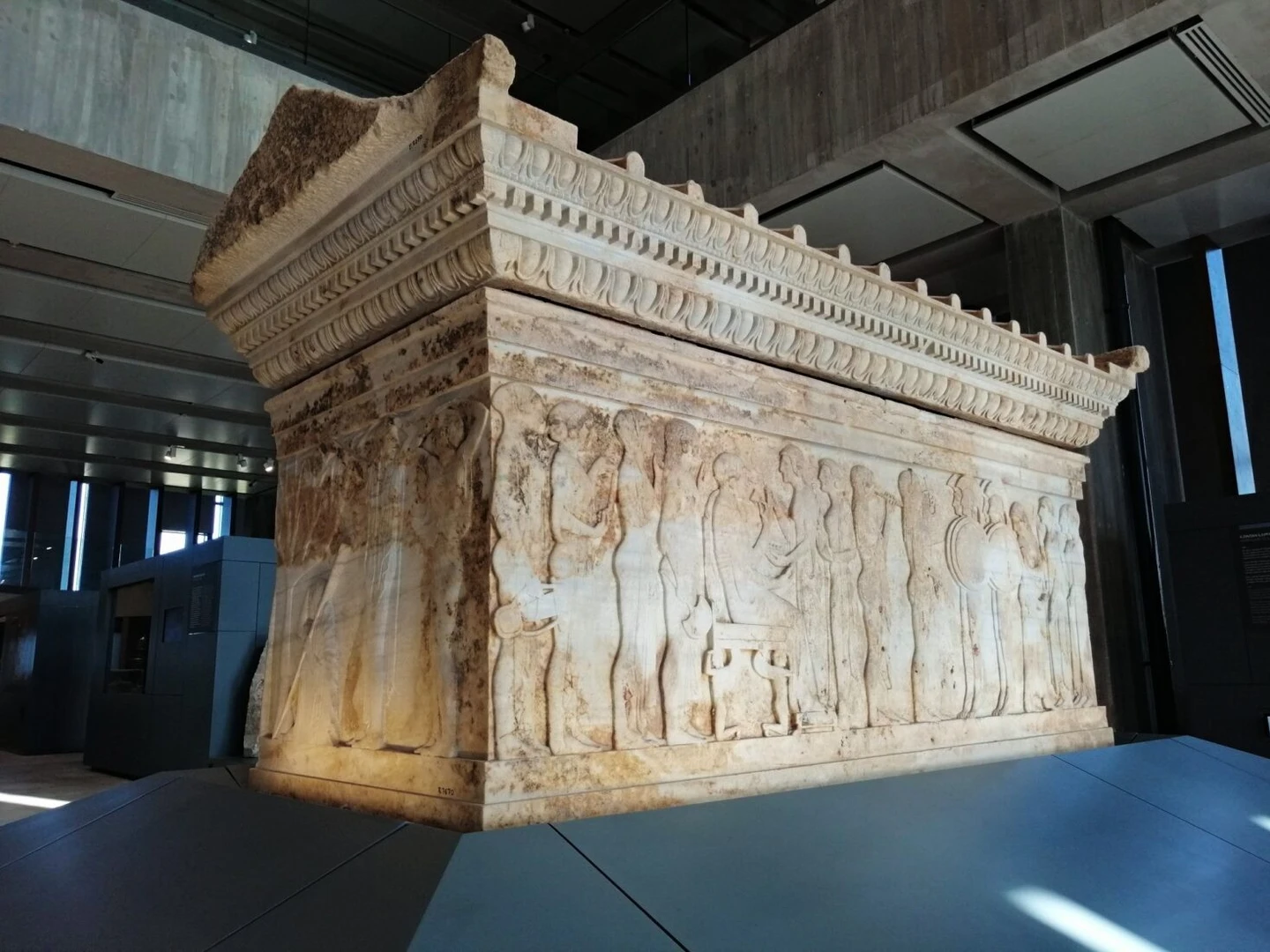 Polyxena Sarcophagus displayed at Troya Museum, Canakkale, Turkey.