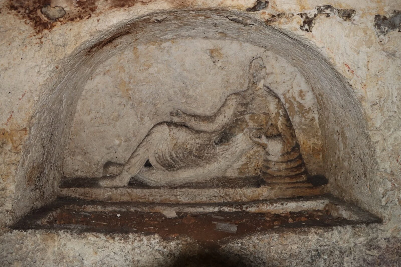 A rock tomb discovered in the courtyard of a house in Sanliurfa.