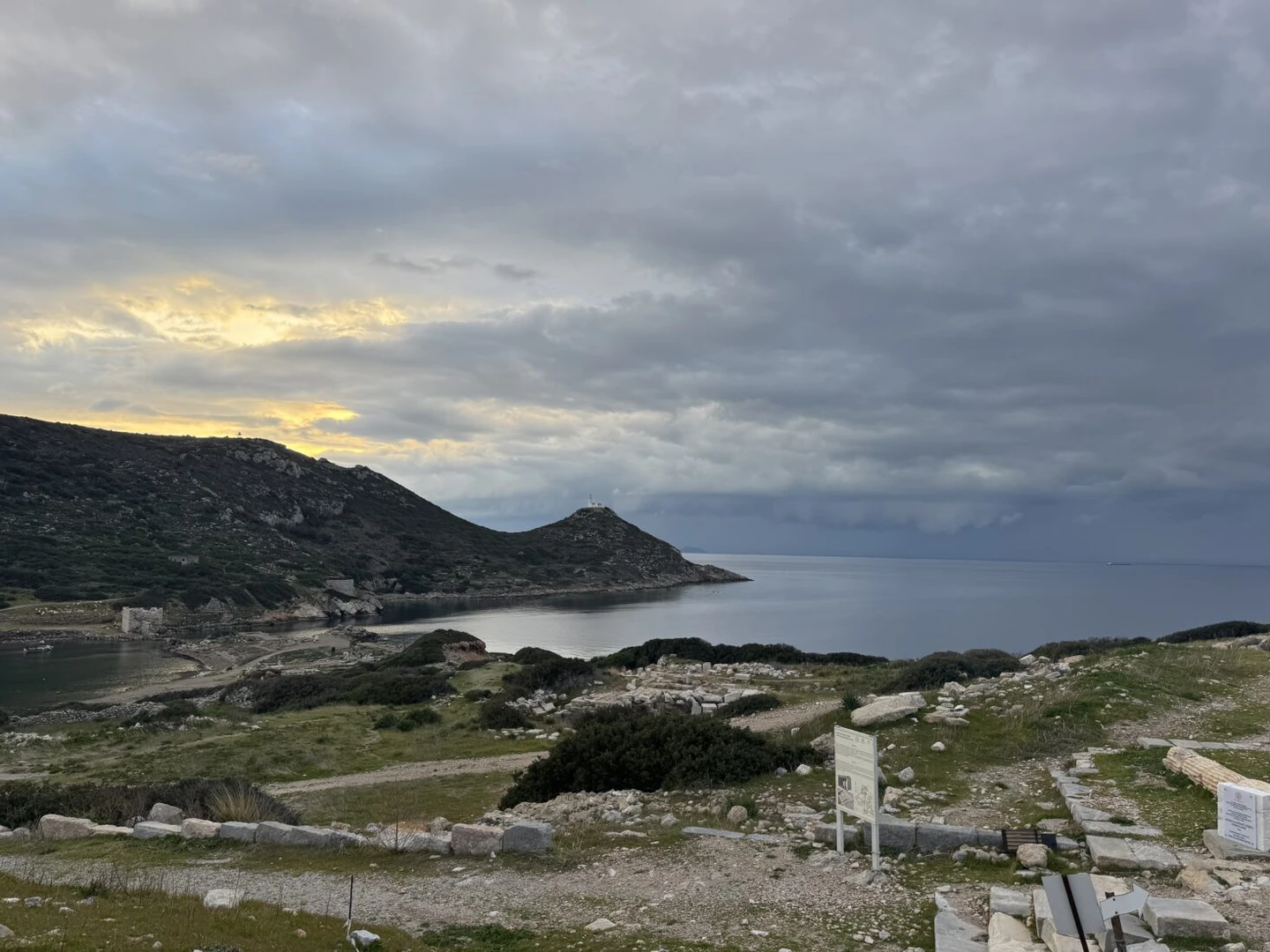 A view of the ancient city of Knidos near the Datca Peninsula in Mugla, Türkiye.