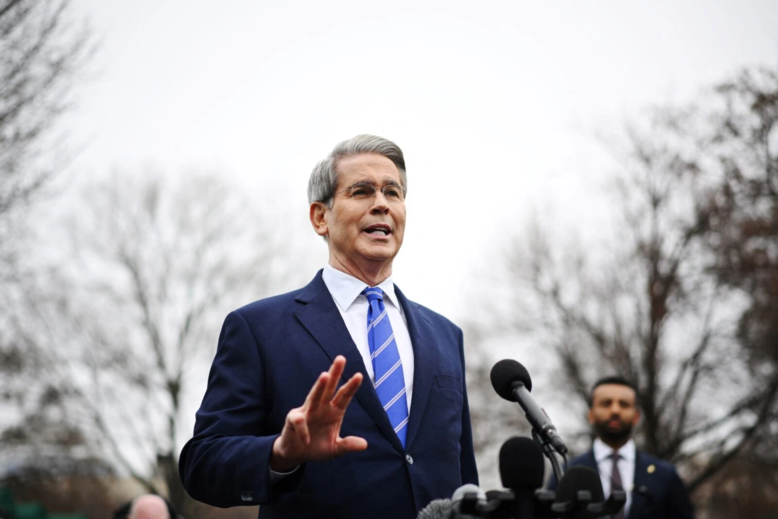 U.S. Treasury Secretary Scott Bessent delivers a speech