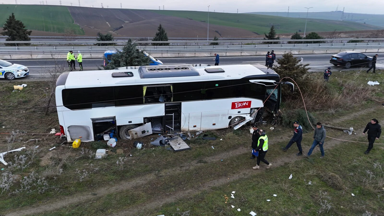 Tour bus returning from Xanthi Carnival in Greece