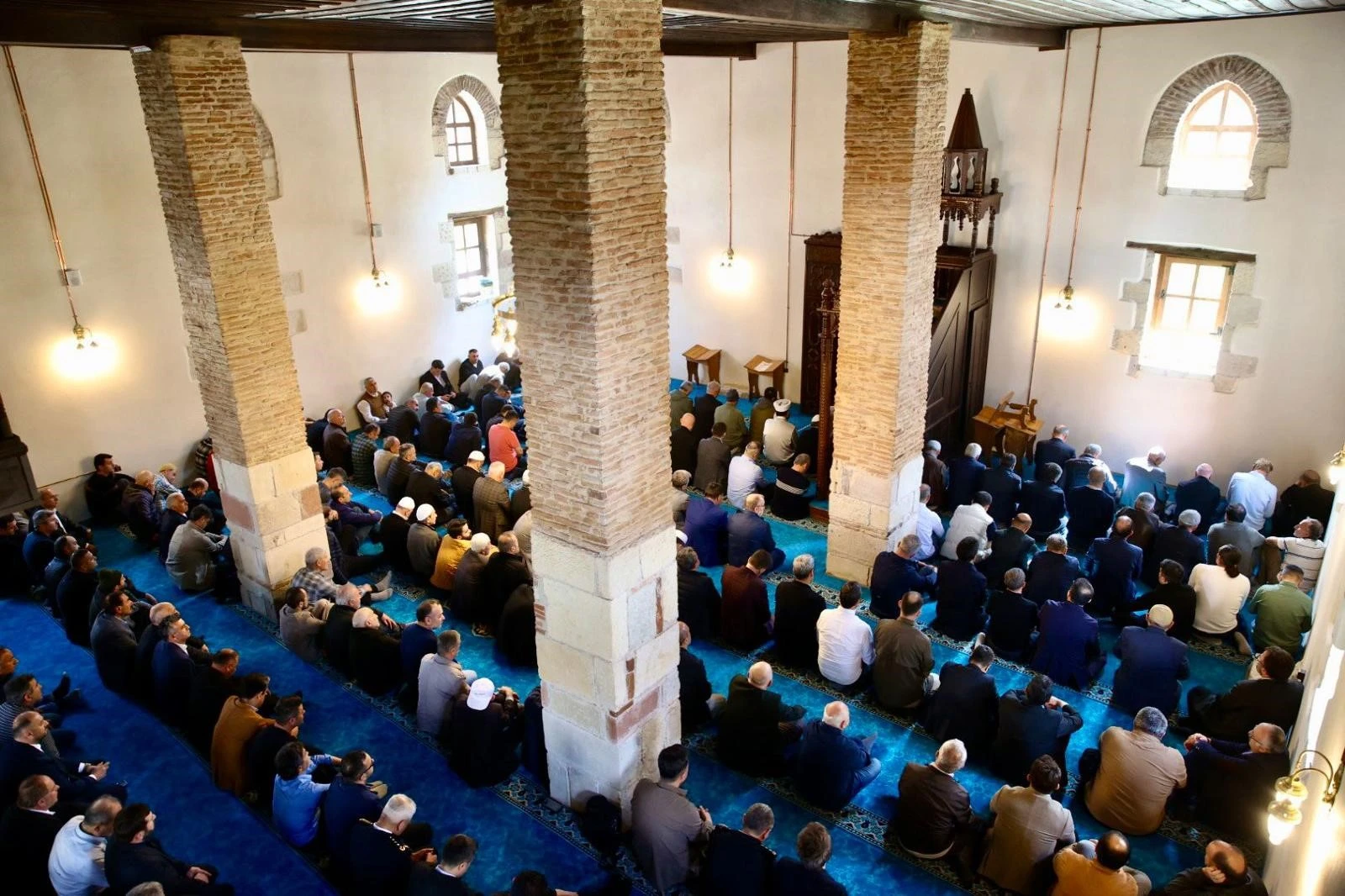 The restored 600-year-old Eskipazar (Bayrambey) Mosque in Ordu, now open for worship after restoration works