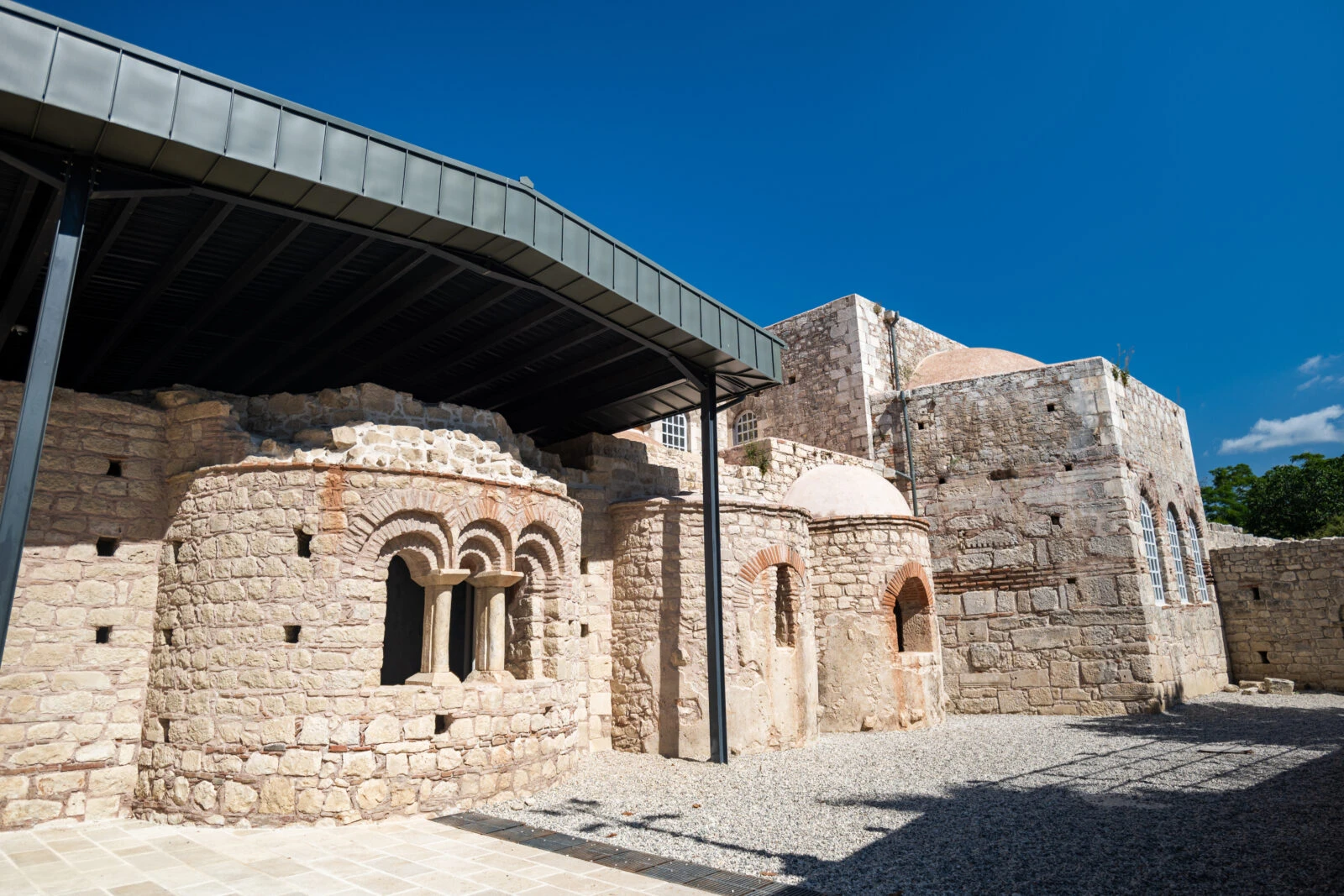 The ancient St. Nicholas Church in Demre, Türkiye, formerly part of the East Roman world, with its well-preserved basilica structure in the historic city of Myra.