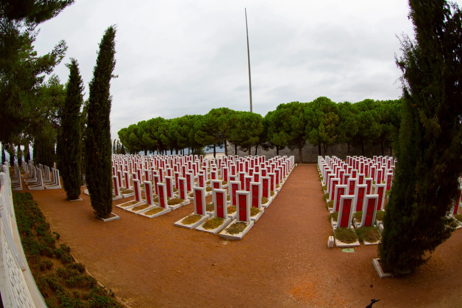 A view of the Çanakkale Martyrs' Memorial, the most visited landmark on the Gallipoli Peninsula, located on Eskihisarlık Cape.