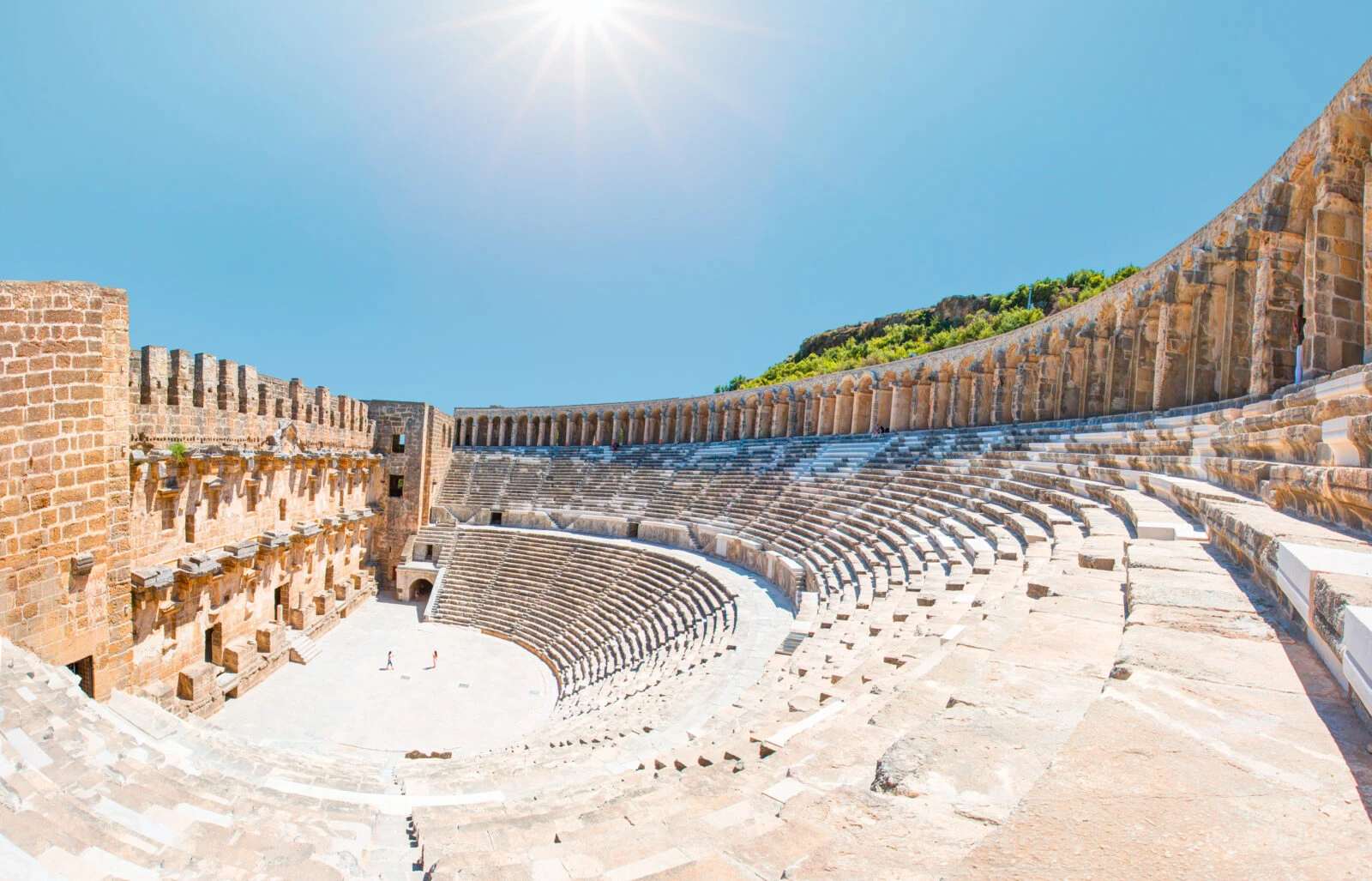 Roman amphitheater of Aspendos in Antalya, Türkiye.