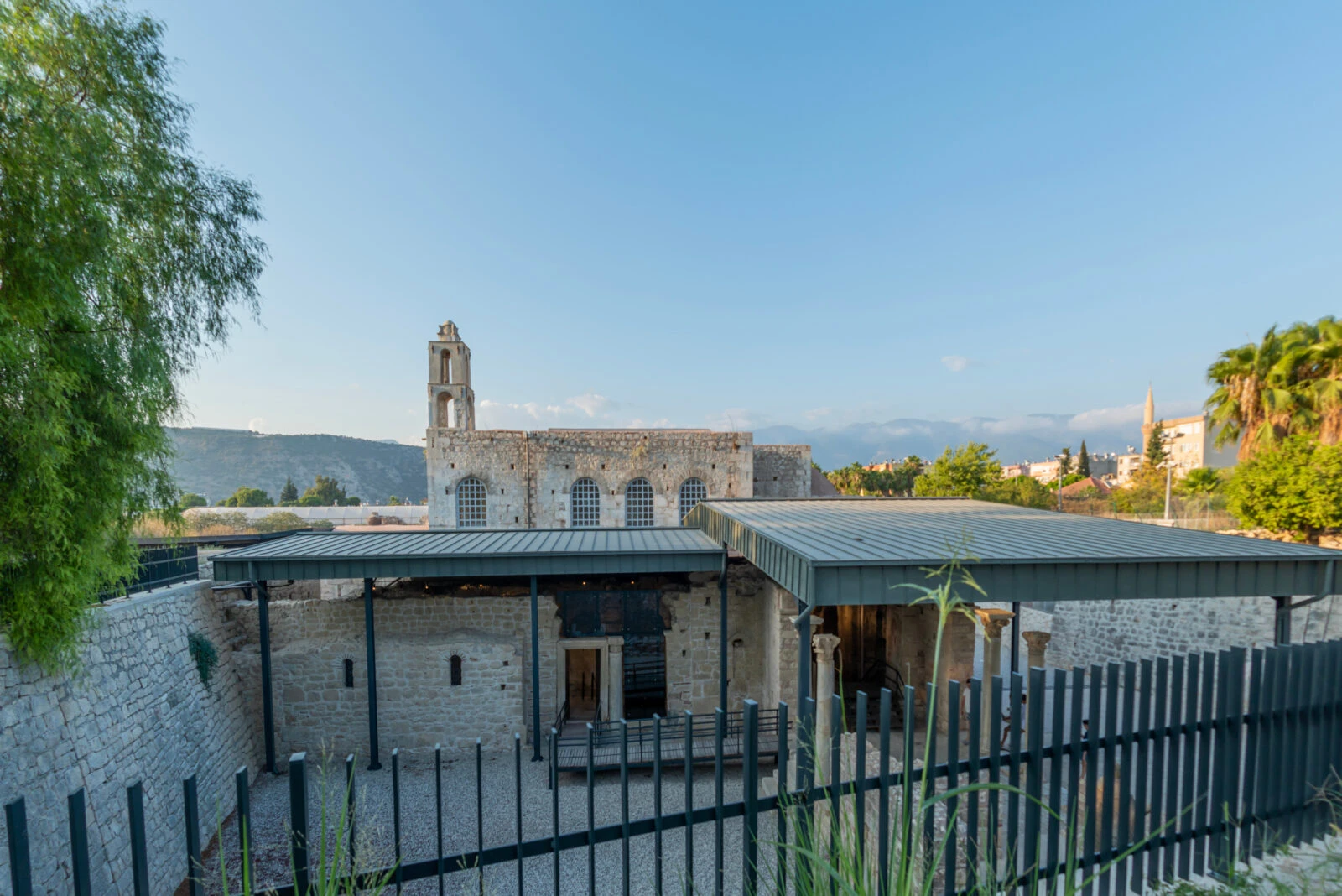 The ancient St. Nicholas Church in Demre, Türkiye, formerly part of the East Roman world, with its well-preserved basilica structure in the historic city of Myra.