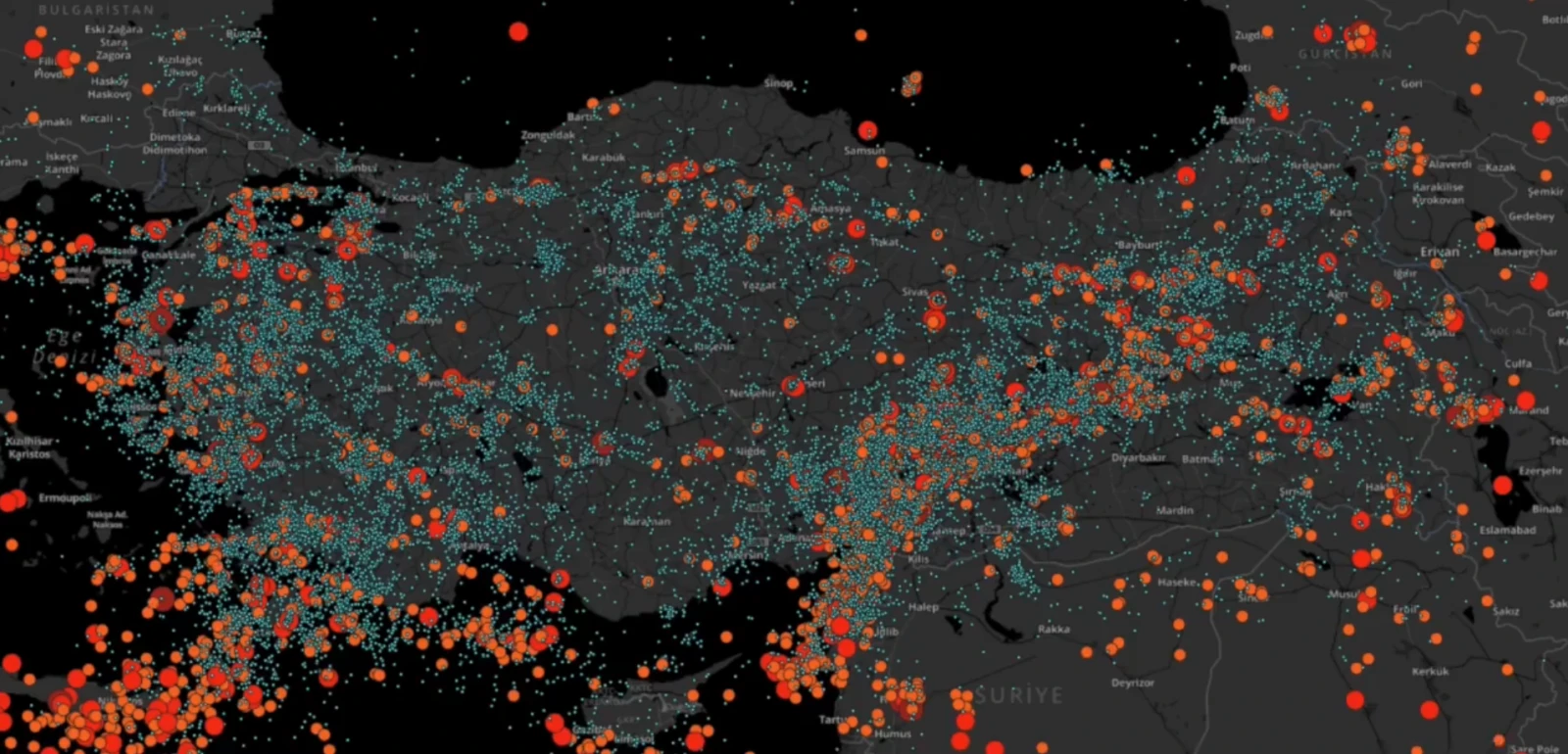 AFAD shows the earthquakes 