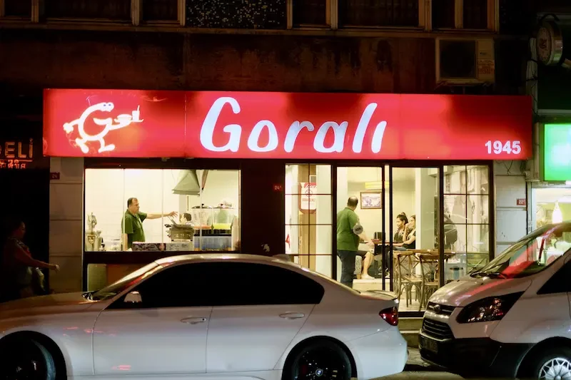 A historic shop in Istanbul serving Gorali sandwiches for decades.