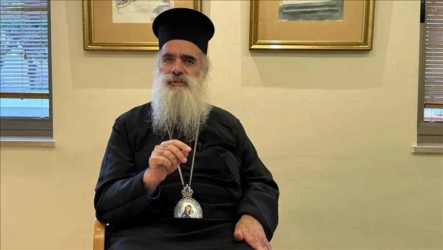 Archbishop Atallah Hanna, the head of the Sebastian Diocese of the Greek Orthodox Church in Jerusalem