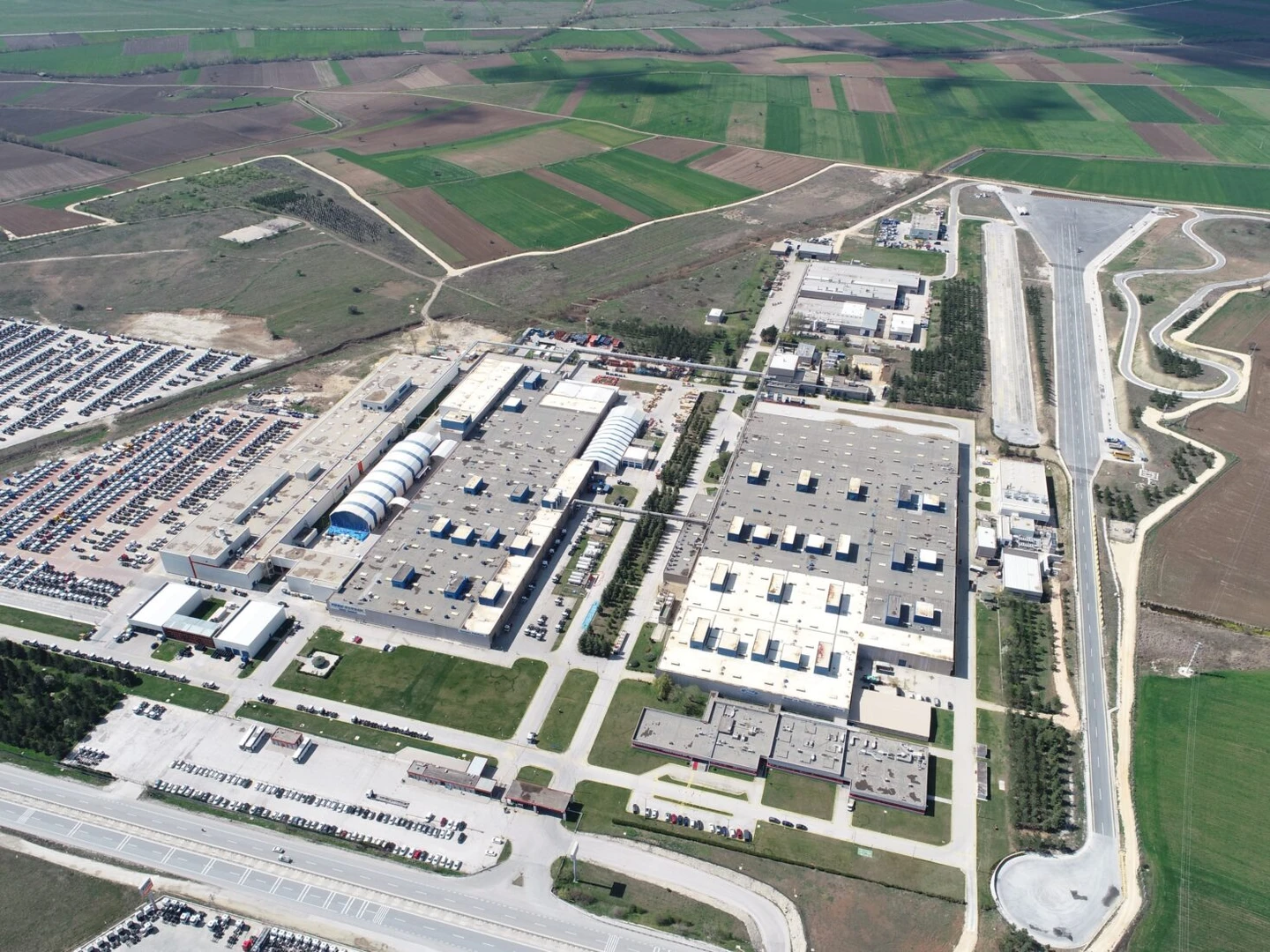 Aerial view of a industrial facility