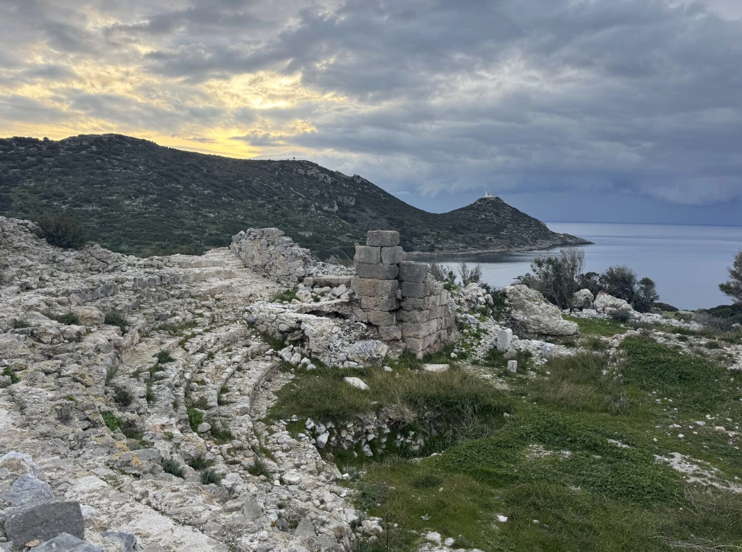 A view of the ancient city of Knidos near the Datca Peninsula in Mugla, Türkiye.