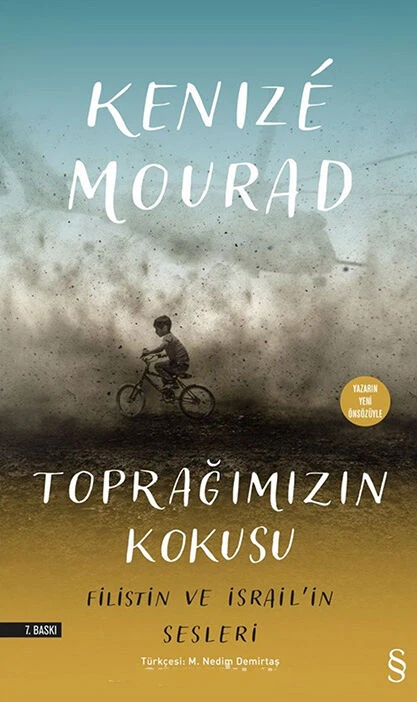 A book cover featuring the title Topragimizin Kokusu with an image of a child riding a bicycle through a dusty environment.