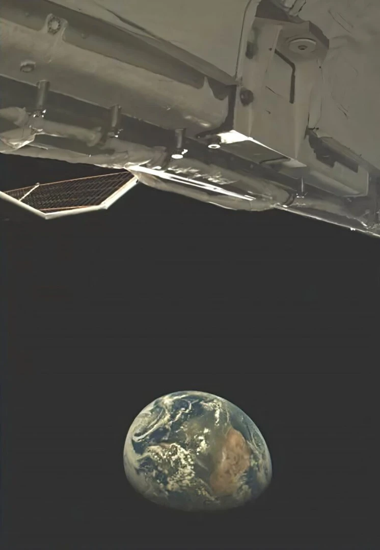 X-37B onboard camera capturing an image of Earth during experiments in High Earth Orbit (HEO), 2024.