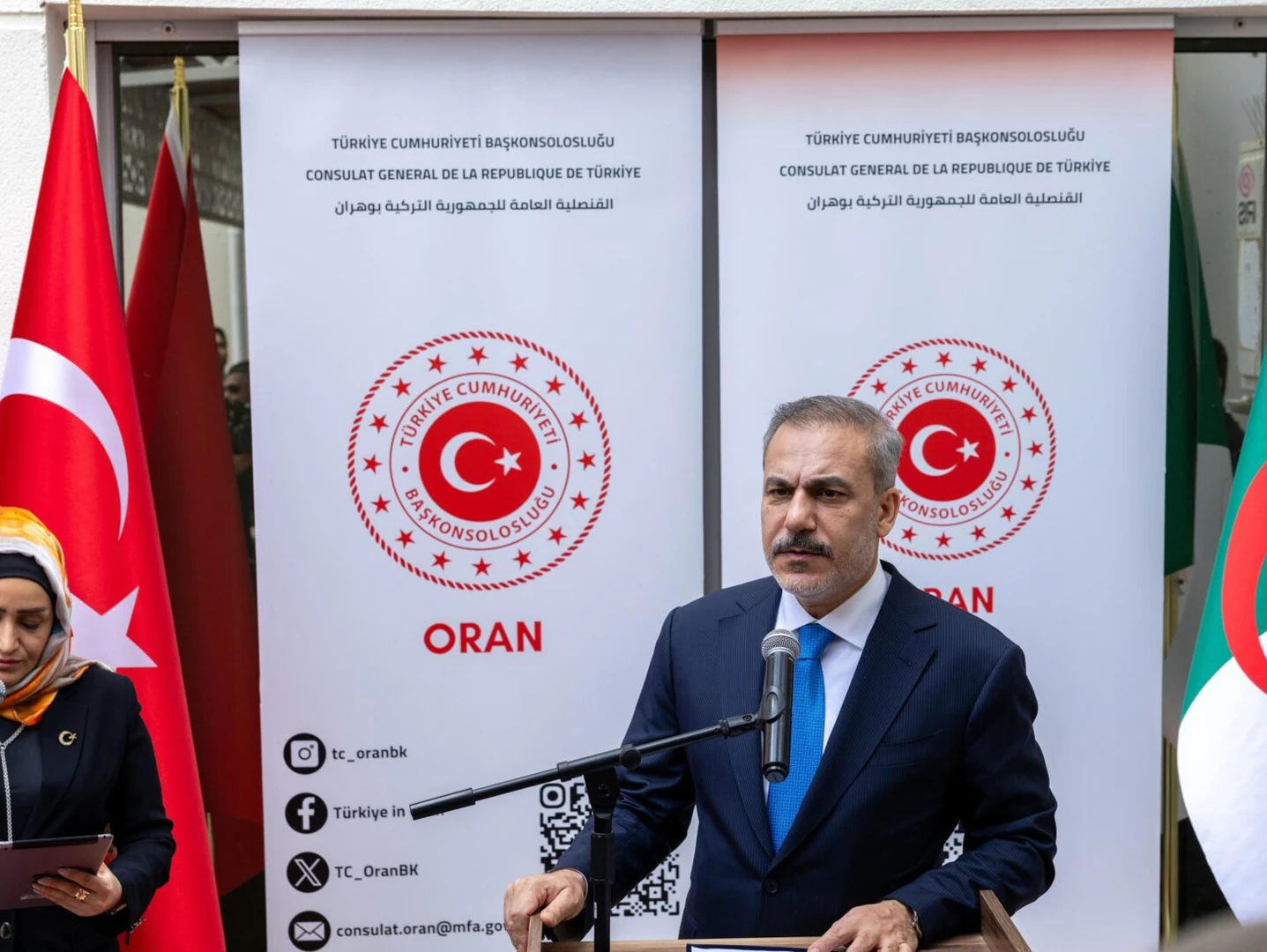 Turkey Foreign Minister Hakan Fidan officially opens the Consulate General of Türkiye in Oran during his official visit to Algeria 