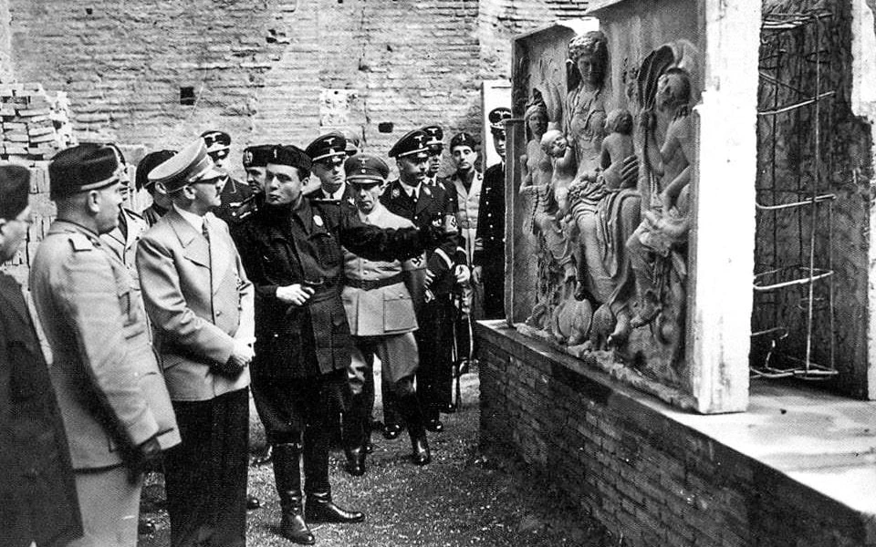 Türkiye’s secret WWII mission: Protecting Istanbul's museum treasures from Hitler 7 A photograph of Adolf Hitler while walking inside the Coliseum